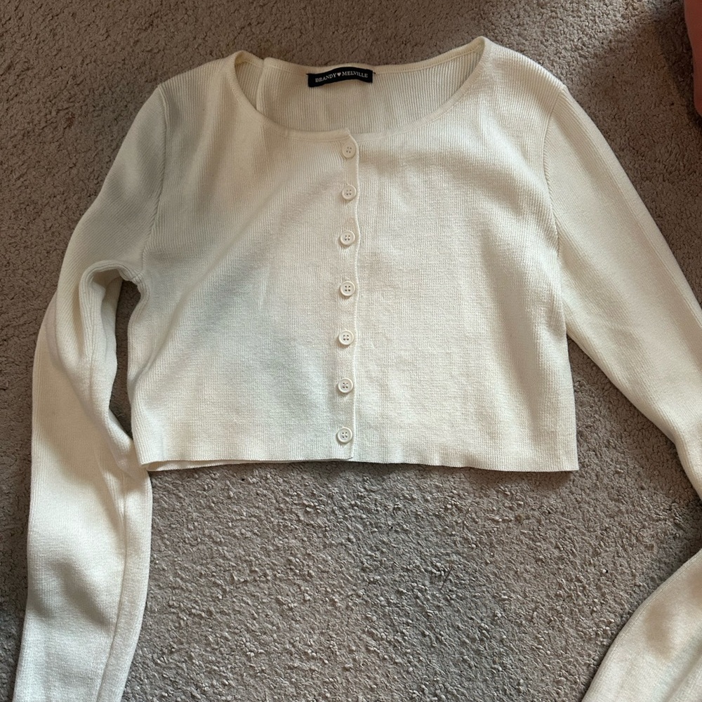 Brandy Melville Cream Button-Up cardigan